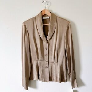 Vintage 90’s 100% Silk Deadstock Classic Button-front Blouse Sz 8
